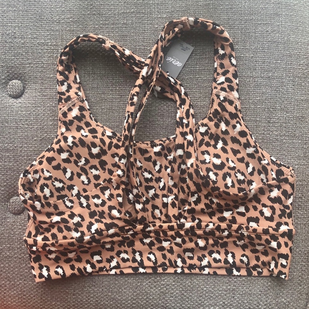 🆕 Aerie Leopard Print Real Me Strappy Sports Bra - Picture 4 of 7